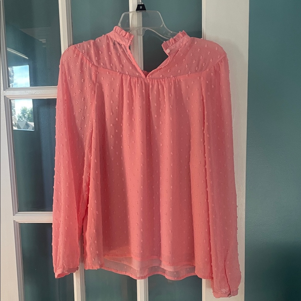 J. Crew Factory Pink Textured Blouse - Picture 4 of 4